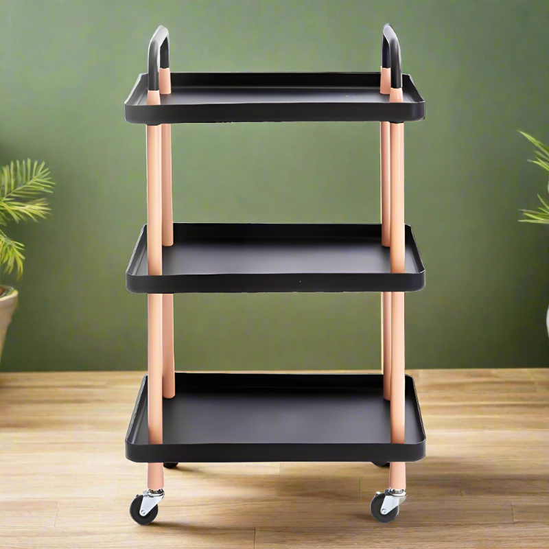 3-Tier Plastic Kitchen Tea Trolley With Wheels