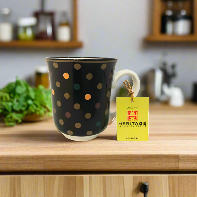 Heritage Dotted Mug Black