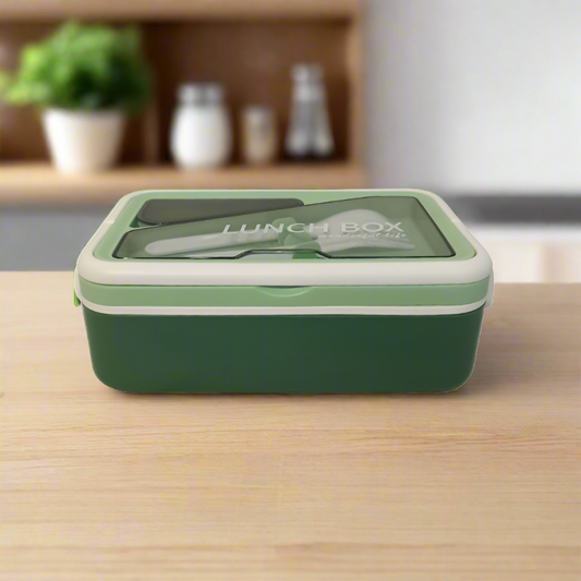 2 Compartment Insulated Lunch Box Green