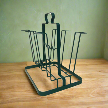 Metal Glass Holder Green