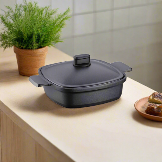 Korkmaz Square Cast Iron Short Casserole