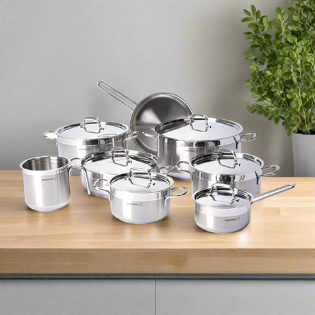 Korkmaz Astra Grande 14 pcs Stainless Steel Cookware Set