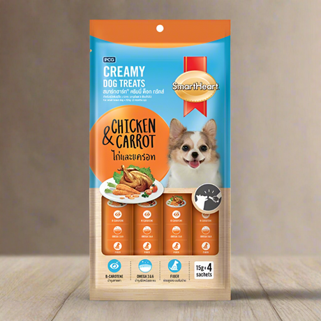 SmartHeart Creamy Dog Treats Chicken and Carrots 60gm