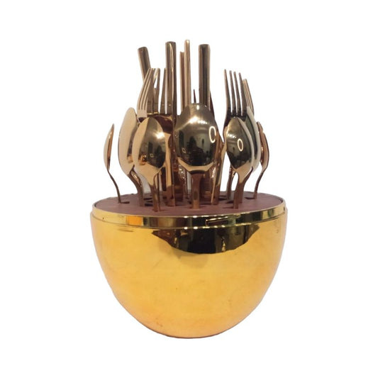 24 pcs Spoon Holder Egg Gold