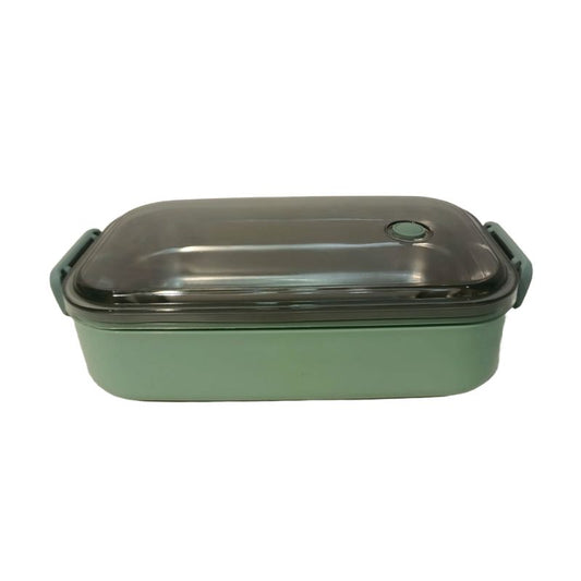 2 Compartment Insulated Lunch Box Green