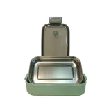 2 Compartment Insulated Lunch Box Green