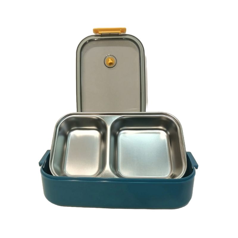 2 Compartment Insulated Lunch Box Blue