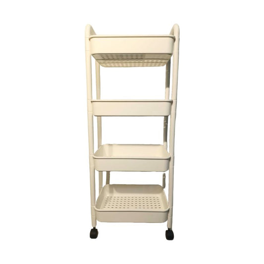 4-Tier Plastic Kitchen Trolley With Wheels