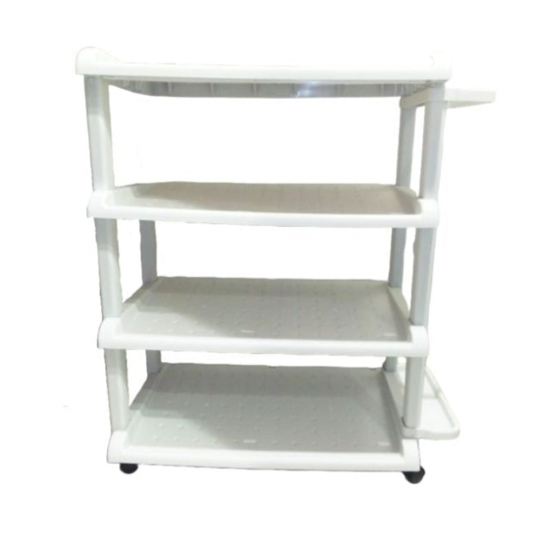 Shoe Rack White Plastic With Wheels