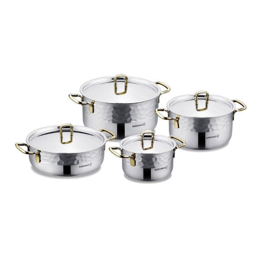 Korkmaz Erna 8 Pcs Gold Cookware Set