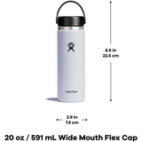 20 OZ Wide Flex Cap White