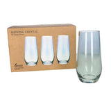 Drinking Long Glass Set Green & Blue 550ml (Set of 6)