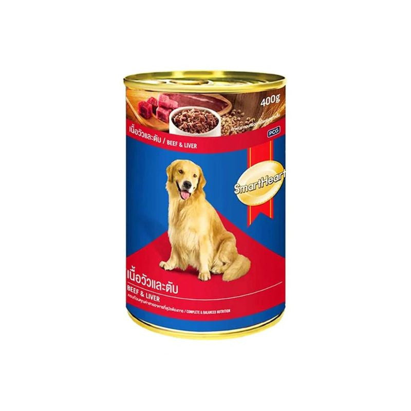 SmartHeart Canned Adult Dog Food - Beef & Liver 400gm (Pack of 24)