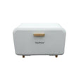 Wooden Leg Bread Bin with Magnetic Closing White