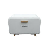 Wooden Leg Bread Bin with Magnetic Closing White