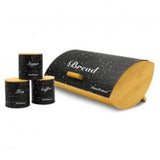 Bread Box Wooden Set of 3 Black