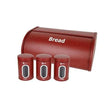 Stainless Steel Bread Box Red