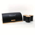 Bread Box Metal Set of 4 Black