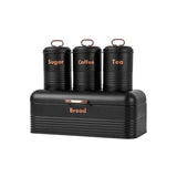 Bread Box Black Set of 4