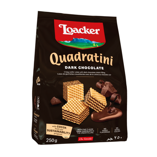 Loacker Quadratini Wafer Dark Chocolate 250gm