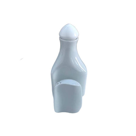 Vinegar Bottle & Pepper Shaker White