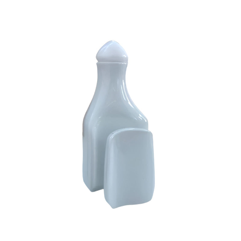 Vinegar Bottle & Pepper Shaker White