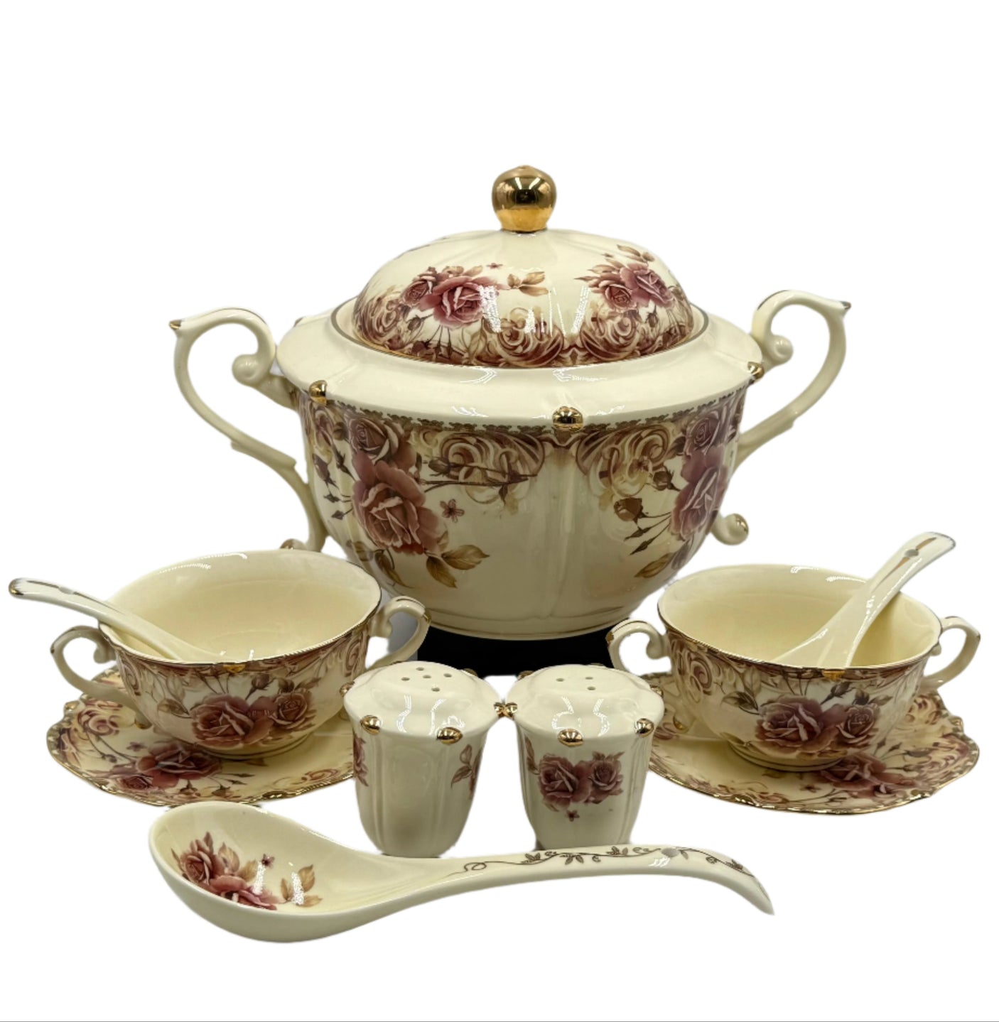 Soup Set Pink Flora 23pcs