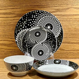 Porcelain Dinner Set Black & White (24 Piece Set)