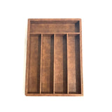 Leather Cutlery Tray Brown