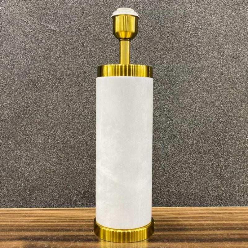 White Marble Cylinder Table Lamp