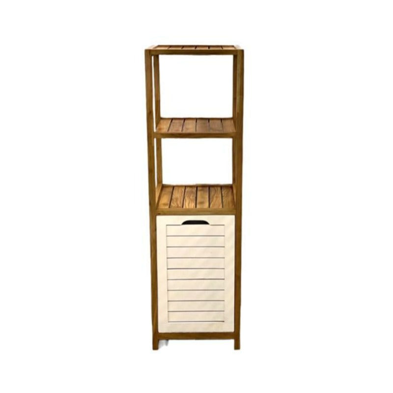 Wooden Laundry Basket With Shelves