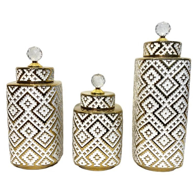 White Elegance Ceramic Vase (Set of 3)