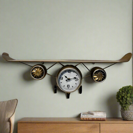 Air Plane Model Metal Clock