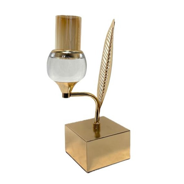 Leaf Candle Holder Gold