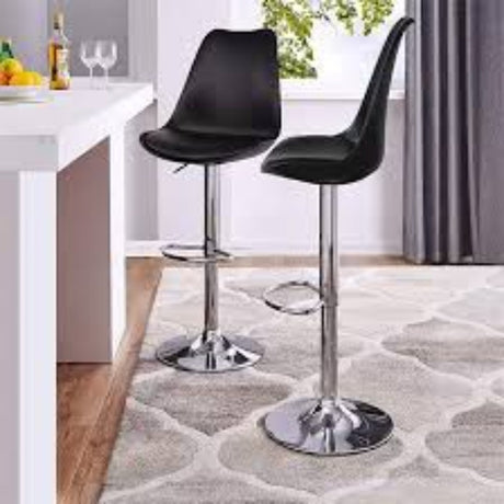 Bar Stool Adjustable Height Black Premium