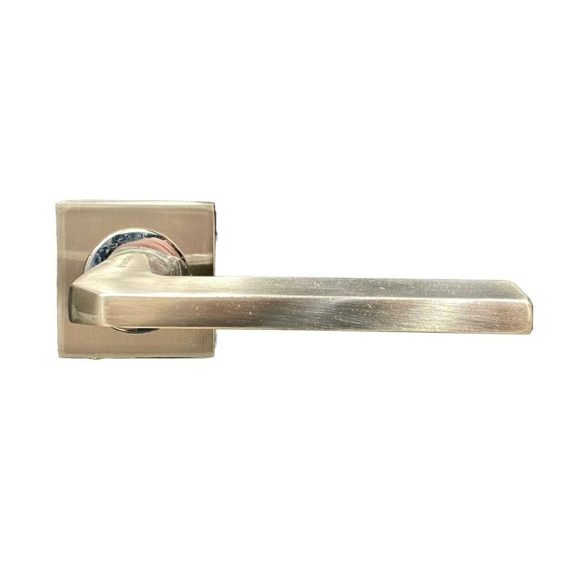 Ponza Door Handle With Yale Rosette Matt Nickel