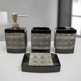 Bathroom Set Black Stone (Set of 4Pcs)