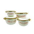 Round Hotpot Floral Beige (Set of 4)