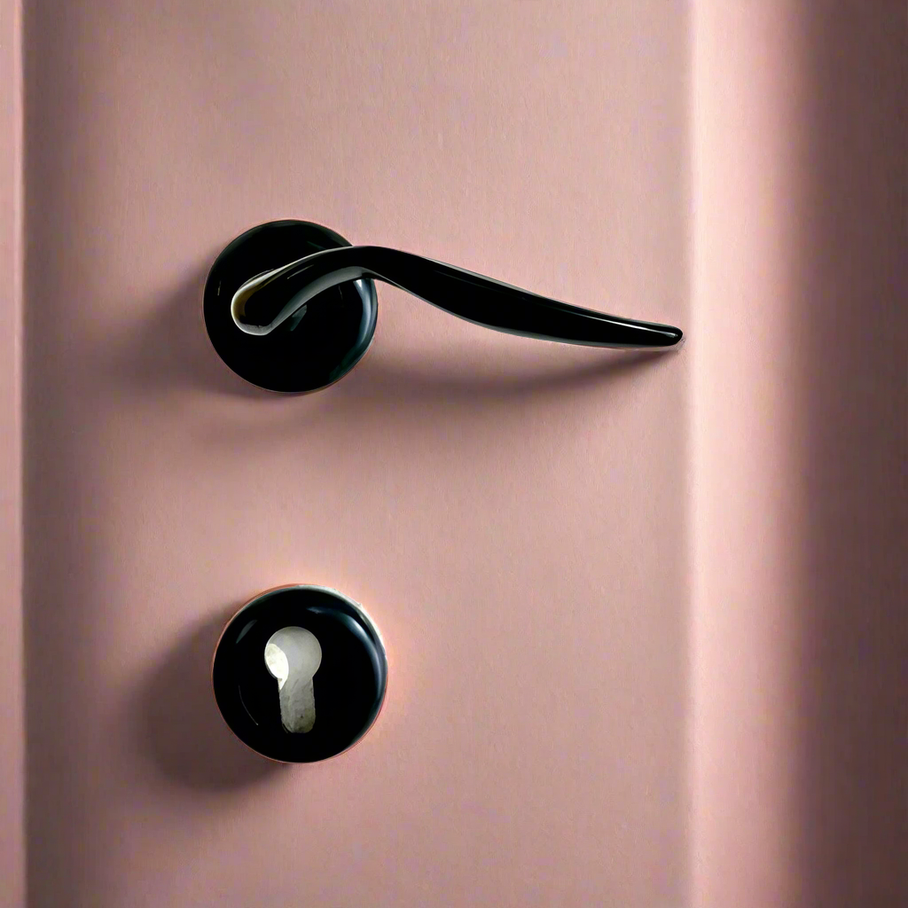 Door Handle Lybra On Rose Black