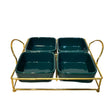 4-Division Dry Fruit Dish With Golden Stand