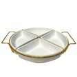 4-Division Dry Fruit Dish With Golden Stand