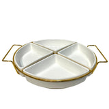 4-Division Dry Fruit Dish With Golden Stand