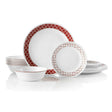 Corelle Crimson Trellis 18 Piece Dinner Set