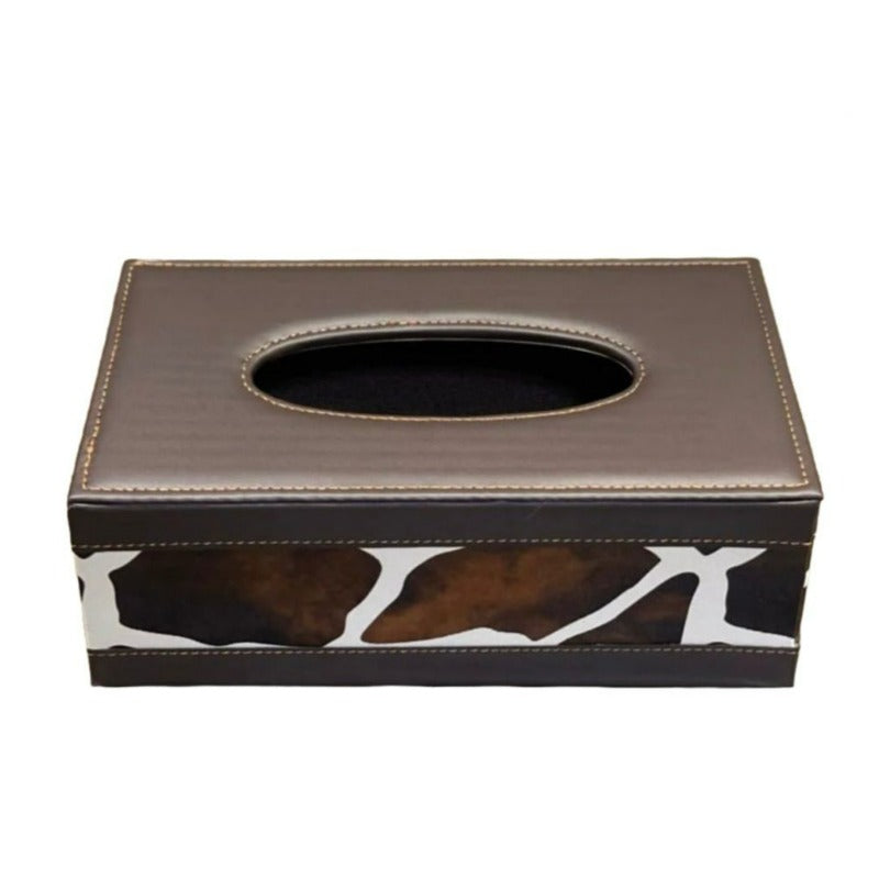 Leather Tissue Box Cheetah