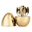 6 pcs Spoon Holder Egg Gold