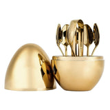 6 pcs Spoon Holder Egg Gold