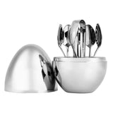 6 pcs Spoon Holder Egg Silver