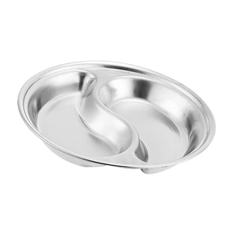 2-Division Stainless Steel Shawarma Platter Silver 12cm