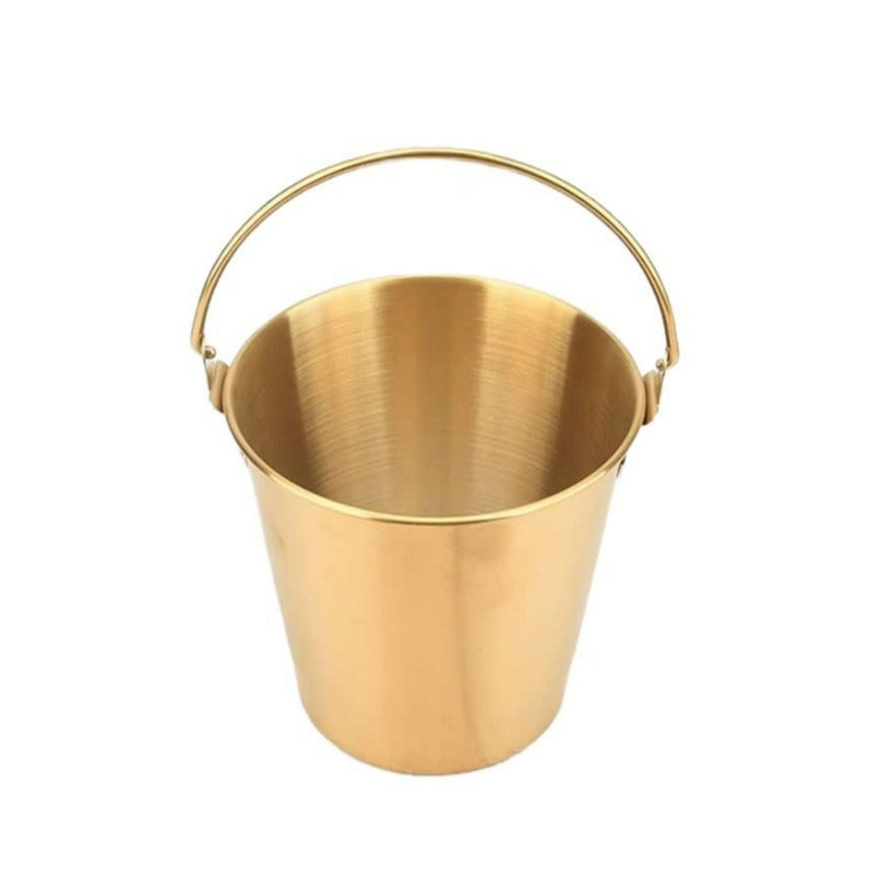 Stainless Steel French Fries Bucket Gold 1.7L