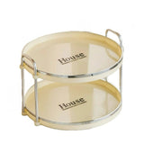 2 Tier Round Serving Stand Beige